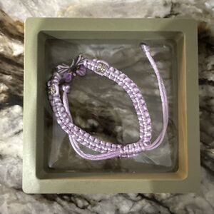 Purple Handwoven Adjustable Butterfly Bracelet